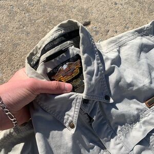 Harley-Davidson Light Gray Shirt with Logo Patch